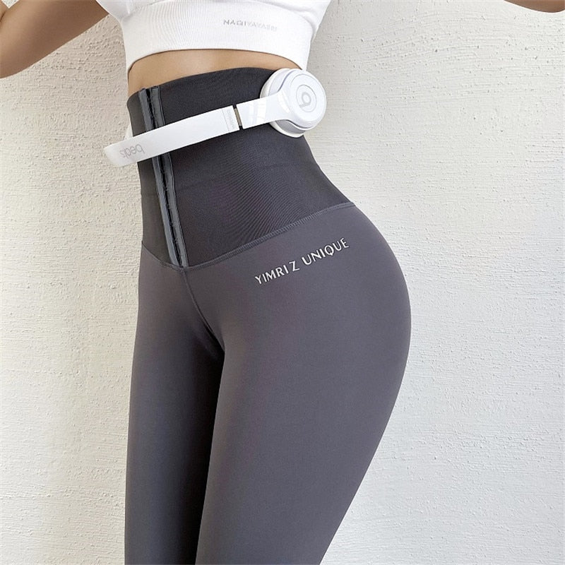 Hohe Taille Fitness Legging Stretch Strumpfhosen, Formende Hosen für Damen Workout und Training
