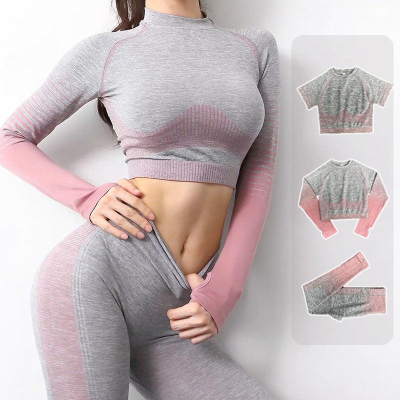Damen Langarm Laufshirt atmungsaktiver Funktionsshirt , Yoga-Anzüge für Frauen