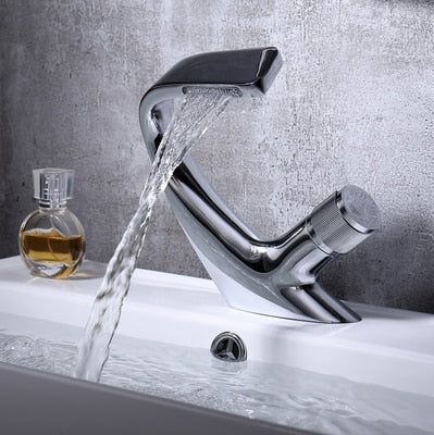 Messing Chrom Waschbecken Wasserhahn für Badezimmer, Einzigen Griff Einloch Kran