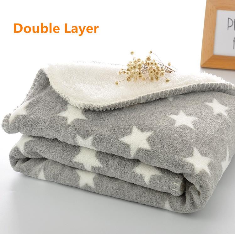 Babydecken Neugeborenes Doppelstöckige Warme Flanelldecke