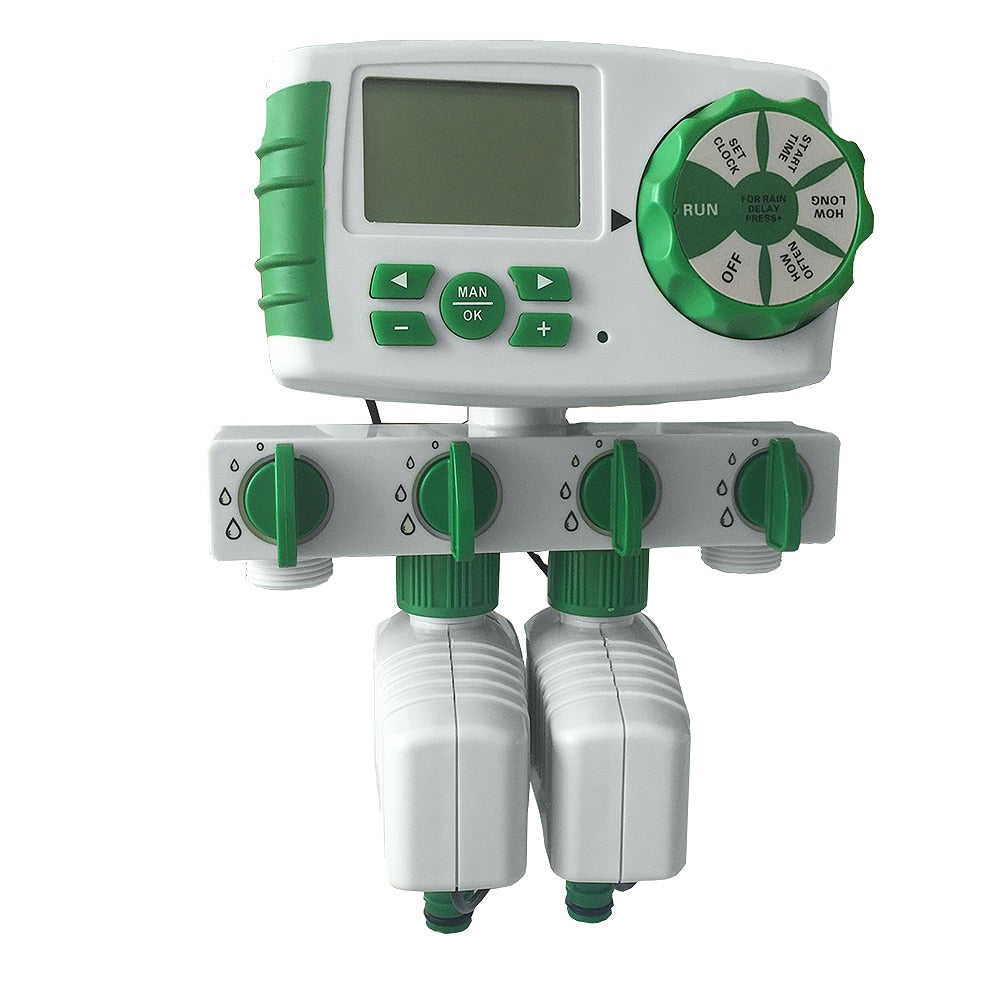 Aqualin Automatisches 4-Zonen-Bewässerungssystem, Bewässerungstimer, Gartenbewässerungs-Timer