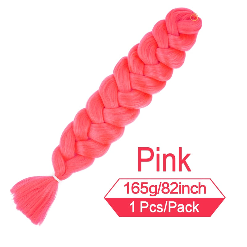 82 Zoll 165g/Pack Synthetische Häkelhaare Vorgedehnte Jumbo Flechthaar Hochtemperatur Faser Haarverlängerungen Für Box Zöpfe