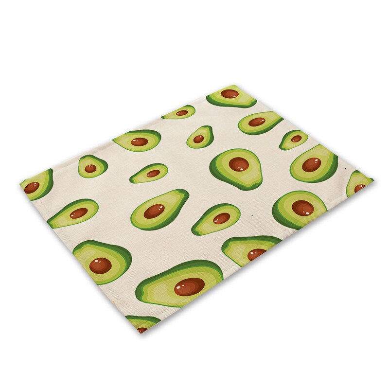 Tropische Avocadomuster Küchentischset aus Baumwolle