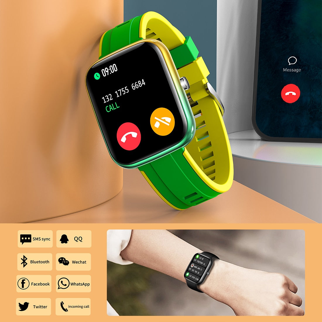 COLMI P8 BR 1,69 Zoll Smart Watch Männer Fitness Tracker IP67 Wasserdicht Bluetooth International Smartwatch für Android iOS Telefon
