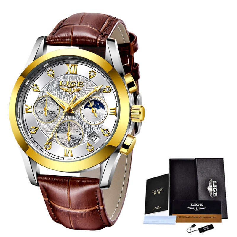Neu LIGE Gold Damenuhr Business Quarzuhr Damen Top Marke Luxus Damen Armbanduhr Mädchen Uhr Relogio Feminin 2022+Box