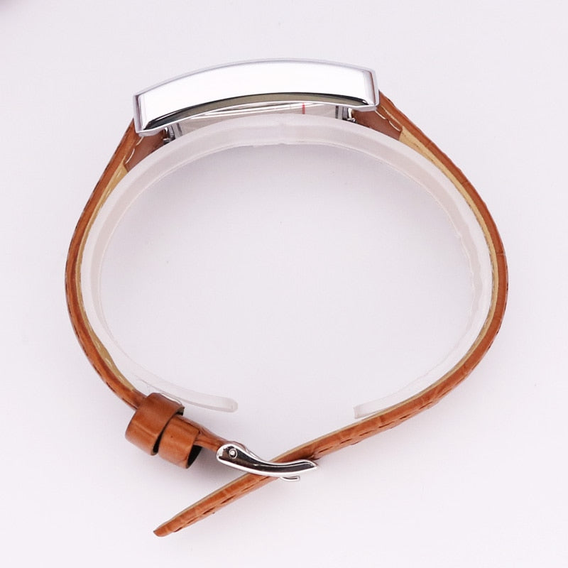 Klassische Frauen & Männer Luxus Armbanduhr aus Leder