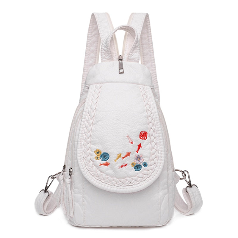 Hochwertiger Rücksack für Frauen, 2023 New White Freizeit-Tasche für Mädchen im Teenageralter