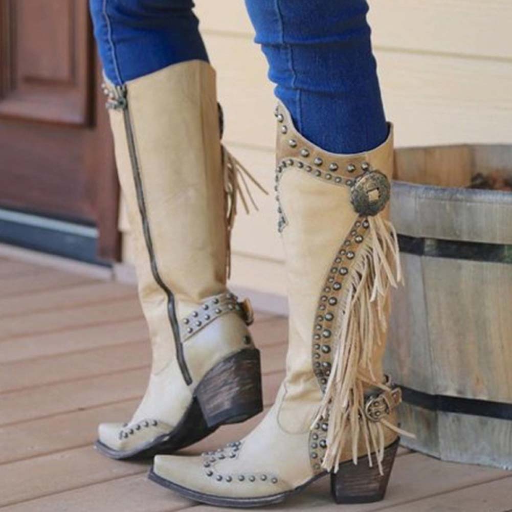 Hohe Damenstiefel mit Reißverschluss, 2022 Neue Mode mit hochwertigem Wildleder,Herbst / Winter