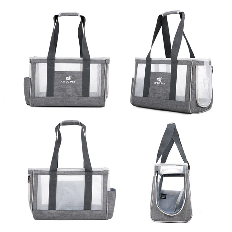 Atmungsaktive Katze/Hundehandtasche, Leichte umhängetaschen, Haustier tragbare vier Seiten Tasche