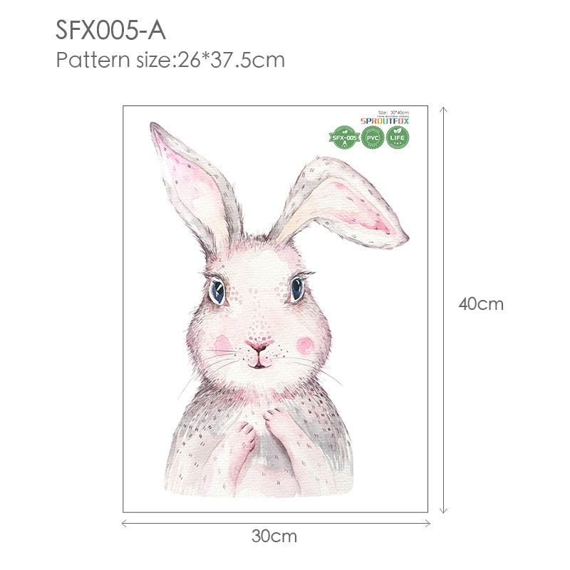 30*40cm Wandaufkleber Home Decor Wohnzimmer Zwei niedliche Kaninchen Abnehmbare Home Wohnzimmer Dekoration Wandbild Hase Aufkleber