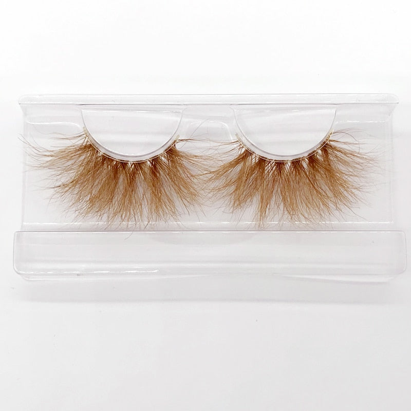 25mm 3D handgefertigte braune Nerzwimpern, natürliche individuelle falsche Wimpern