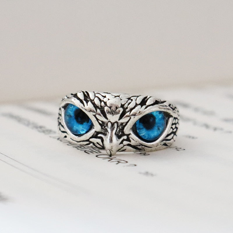Charmante Mode Eule Ring Design, Multicolor Augen