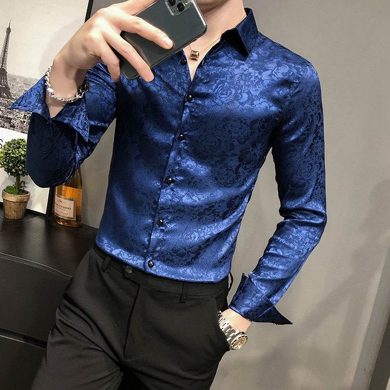 Britischer Stil Digitaldruck Business Gentlemen Hemd, Größen 3XL - M