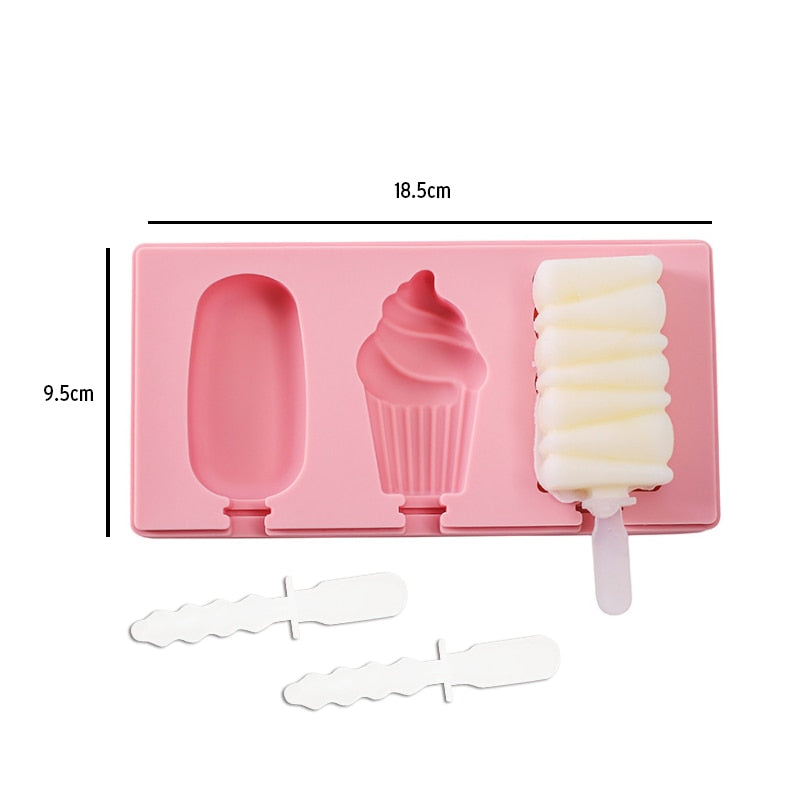 Silikon-Eisform mit Deckel Tierform, Dessert-Eisform mit wiederverwendbarem Eis am Stiel