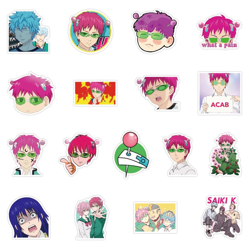 50Pcs Anime The Dis50Pcs Anime Aufkleber für Laptop, Skateboard, Motorrad Kinder DIY Spielzeugastrous Life of Saiki K Stickers Decals Saiki Kusuo Sticker For Laptop Skateboard Motorcycle Kids DIY Toys