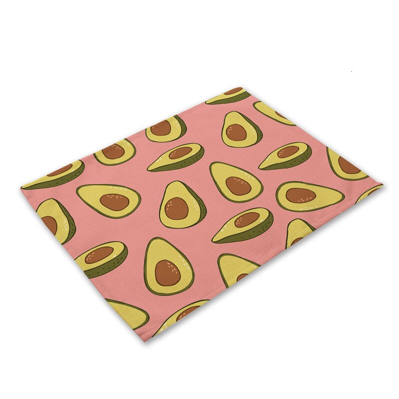 Tropische Avocadomuster Küchentischset aus Baumwolle