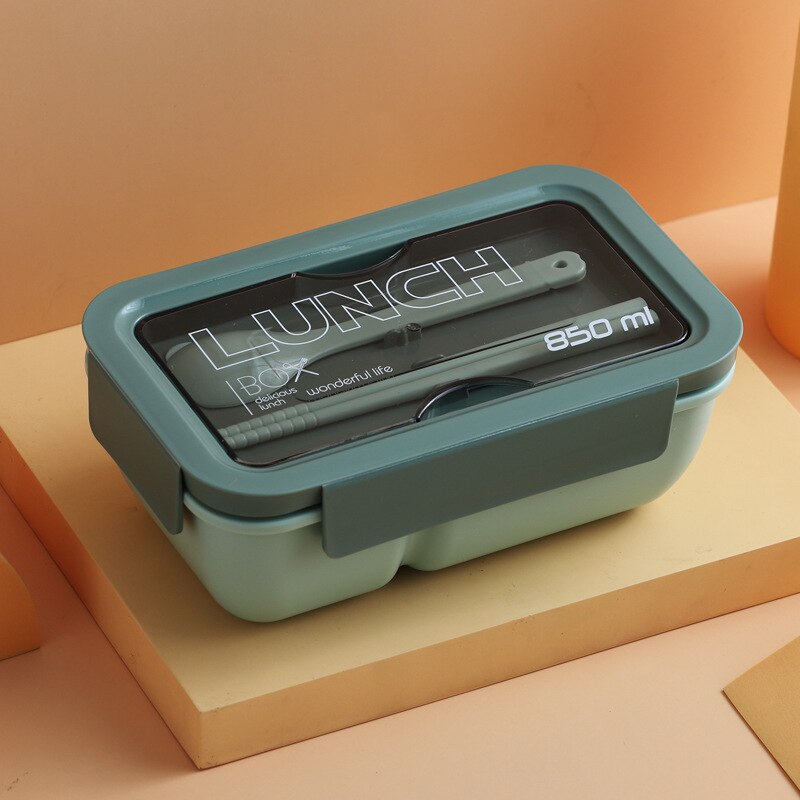 850 ml/1100 ml tragbare Lunchbox Lebensmittelbehälter Mikrowelle geeignet, Bento-Boxen Lunchbox mit Besteck-Sets