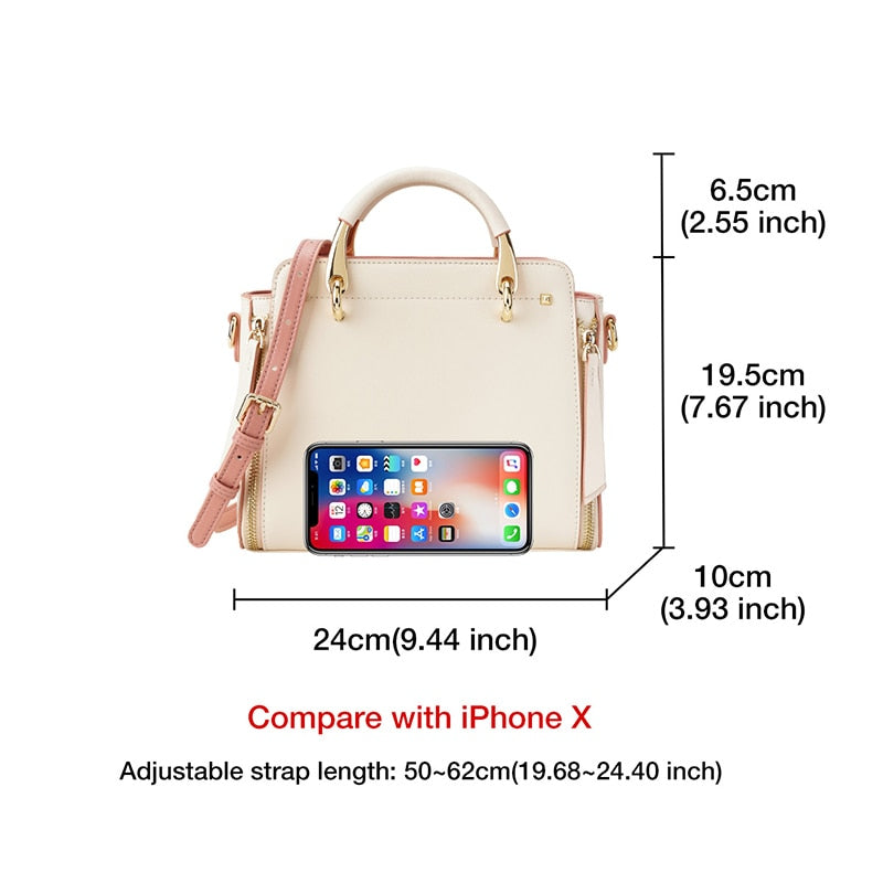 FOXER Handtaschen für Damen, echtes Leder, Umhängetasche