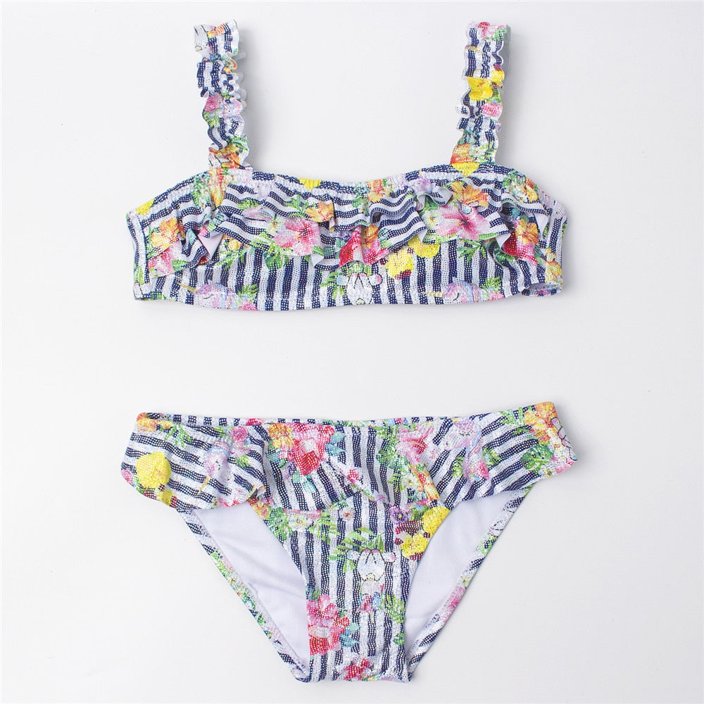 Badeanzug Bikini Set für Kinder Mädchen, Zwei-Stücke Schwimmenanzug für den Sommer