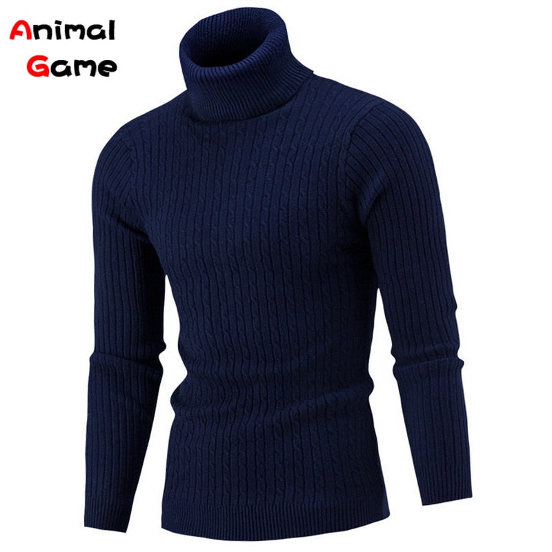 Rollkragen Warmer Strickpullover für Männer