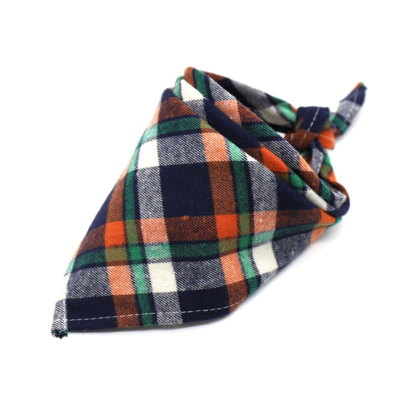 Hundebandanas, Großer Haustierschal für Hunde aus Baumwolle Plaid Waschbar, Fliege Halsband Katze Hundeschal