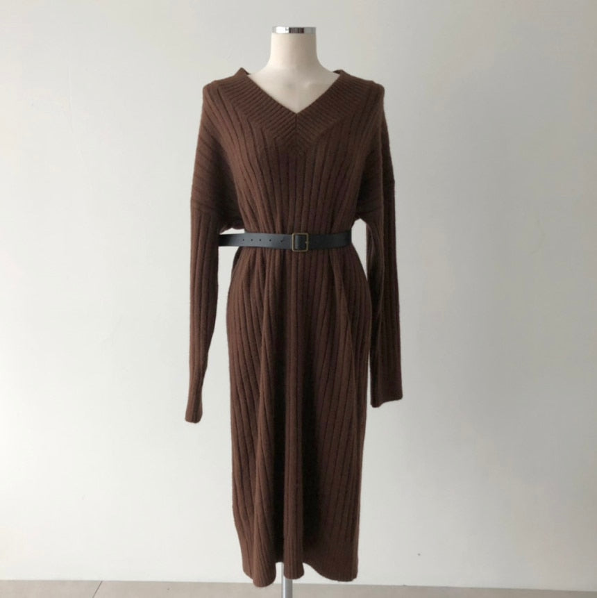 Herbst / Winter Damen Elegant Strickkleid /Pulloverkleid