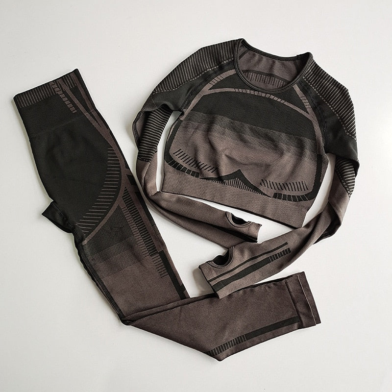 2-teiliges Set Langarm-Sport-Set für Damen