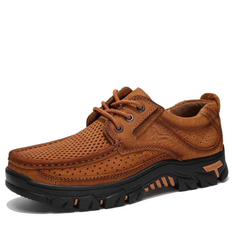 Herren Sommer Rindsleder Schuhe, Echtes Leder für Outdoor Größe 38-48