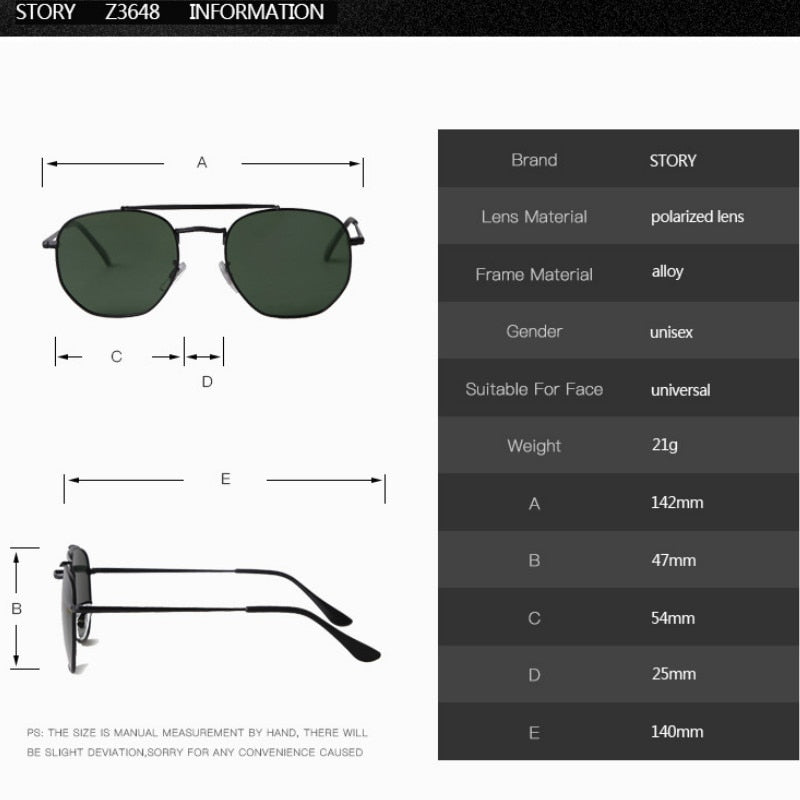 Klassische Sonnenbrille mit polarisierten Retro-Metallrahmen für Herren & Damen, Sonnenbrille Markendesign