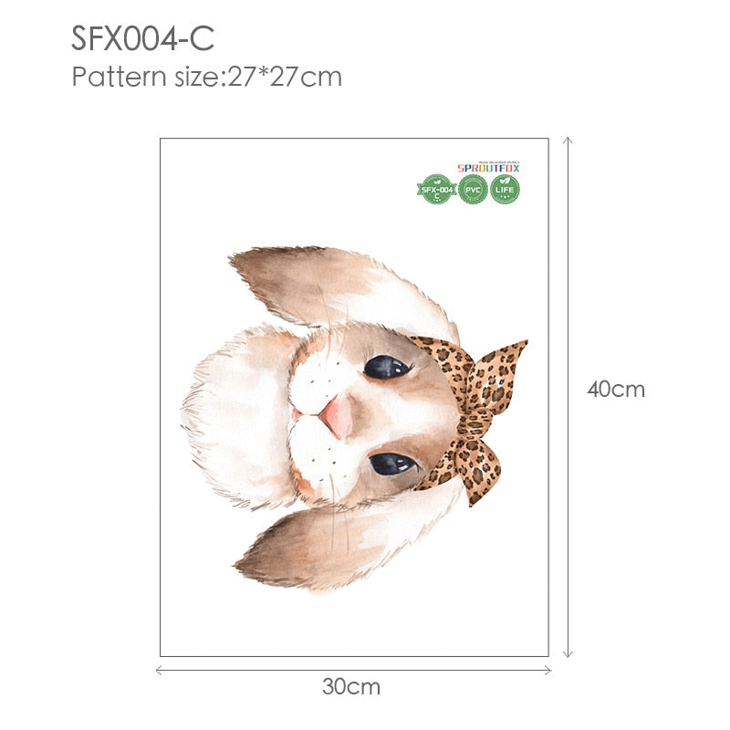 30*40cm Wandaufkleber Home Decor Wohnzimmer Zwei niedliche Kaninchen Abnehmbare Home Wohnzimmer Dekoration Wandbild Hase Aufkleber