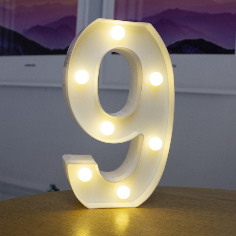 Alphabet Buchstaben LED-Leuchten, Leuchtzahl Lampe, Dekor Batterie, Nachtlicht für Zuhause Hochzeit Geburtstag Weihnachtsfeier Dekoration