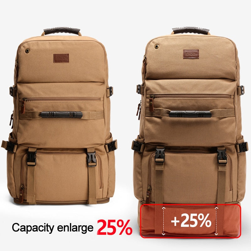 Herren Reise Pack Tasche 80L Rücksack mit großer Kapazität Multifunktions-Segeltuch-Gepäck