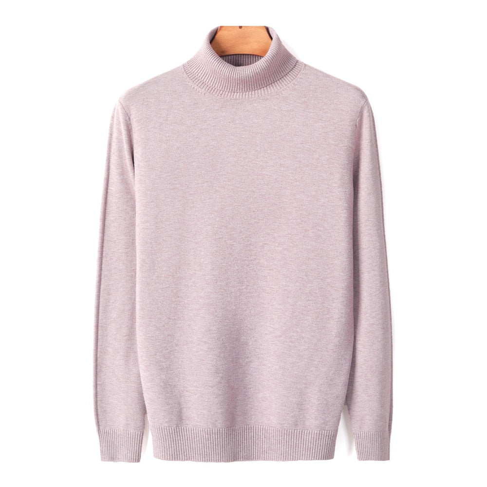 Herbst-Winter-Männer Warmer Rollkragenpullover, hochwertige Mode, lässig, bequem, dicker Pullover, männliche Marke