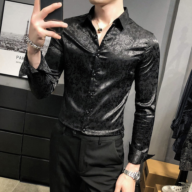 Britischer Stil Digitaldruck Business Gentlemen Hemd, Größen 3XL - M