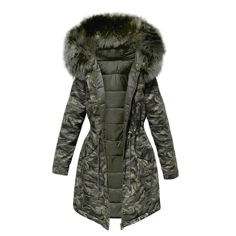2022 Samt dicke Jeansjacke, weiblicher Winter großer Kunstpelzkragen