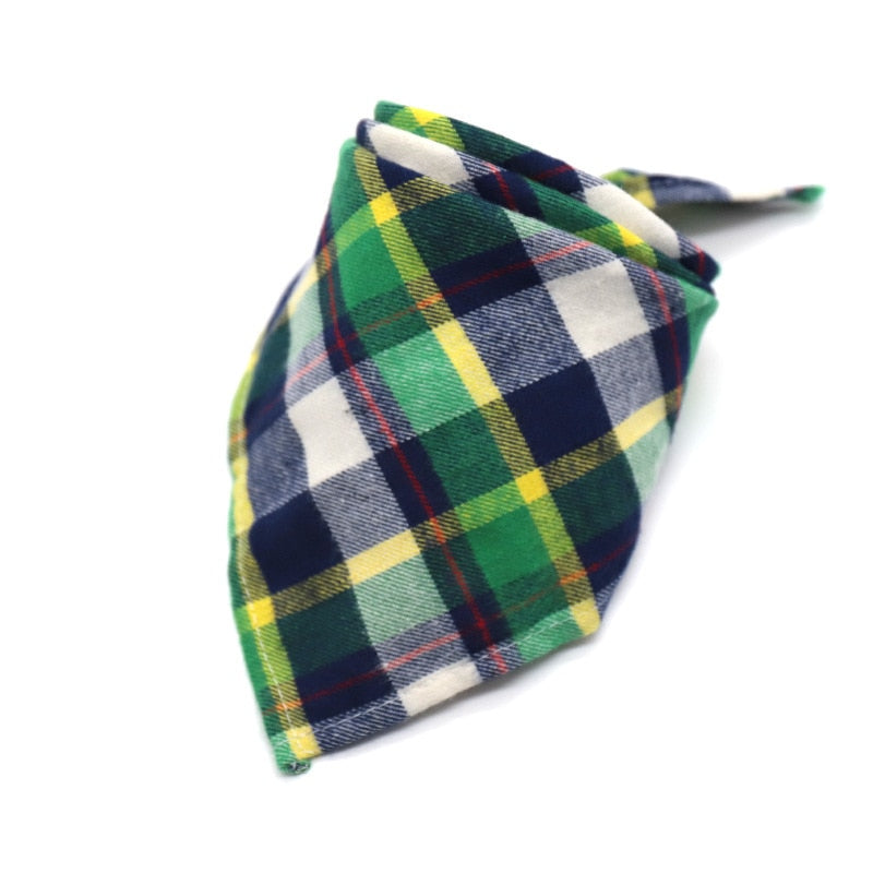 Hundebandanas, Großer Haustierschal für Hunde aus Baumwolle Plaid Waschbar, Fliege Halsband Katze Hundeschal