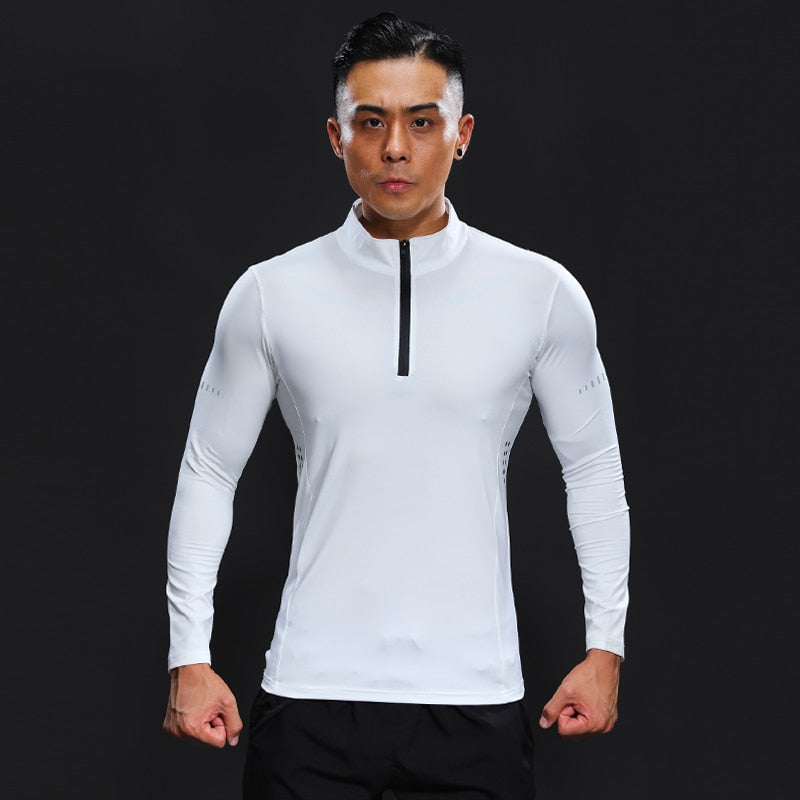 Langarm Frühling Herbst Kompression-Fitness-T-Shirts
