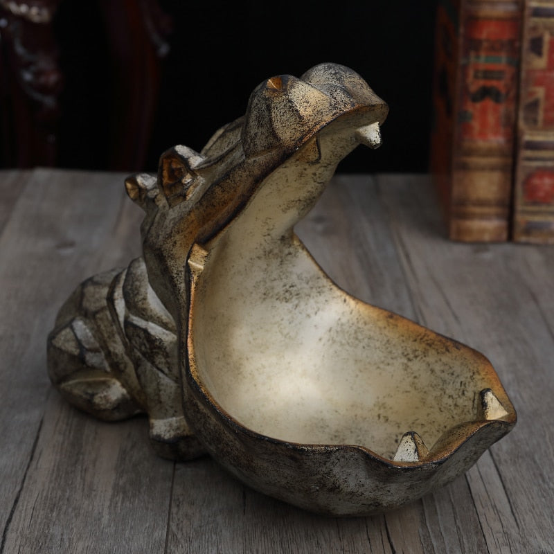 3D-Nilpferd, Statue, Dekorationszubehör, Schreibtisch, Skulptur, Aufbewahrungsbox, Tischdekoration, Miniaturfigur, dekorative Tierkunst