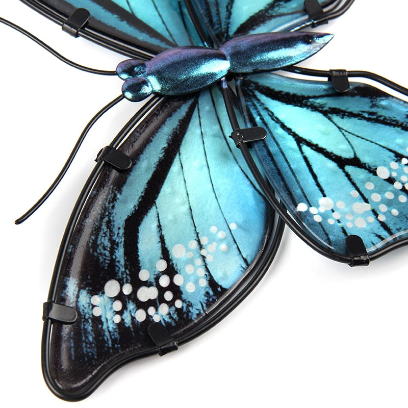Home Decor Metallschmetterling mit GlassWall Artwork für Gartendekoration, Tierstatuen und Skulpturen für den Garten