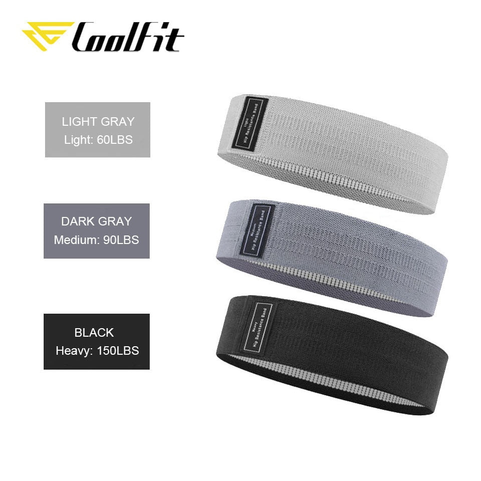 3 STÜCKE CoolFit Hüftband Yoga Widerstandsbänder, Fitnessbänder Set mit Anti Rutsch Rollen