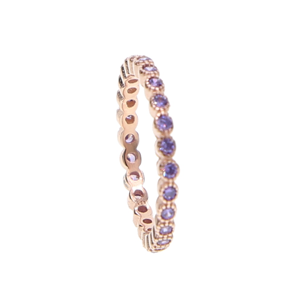 100% 925 Sterling Silber 7 Farben stapelbar Mode Mädchen Frauen Design Schmuck Geburtsstein Roségold Silber Mix Farbe cz Ring
