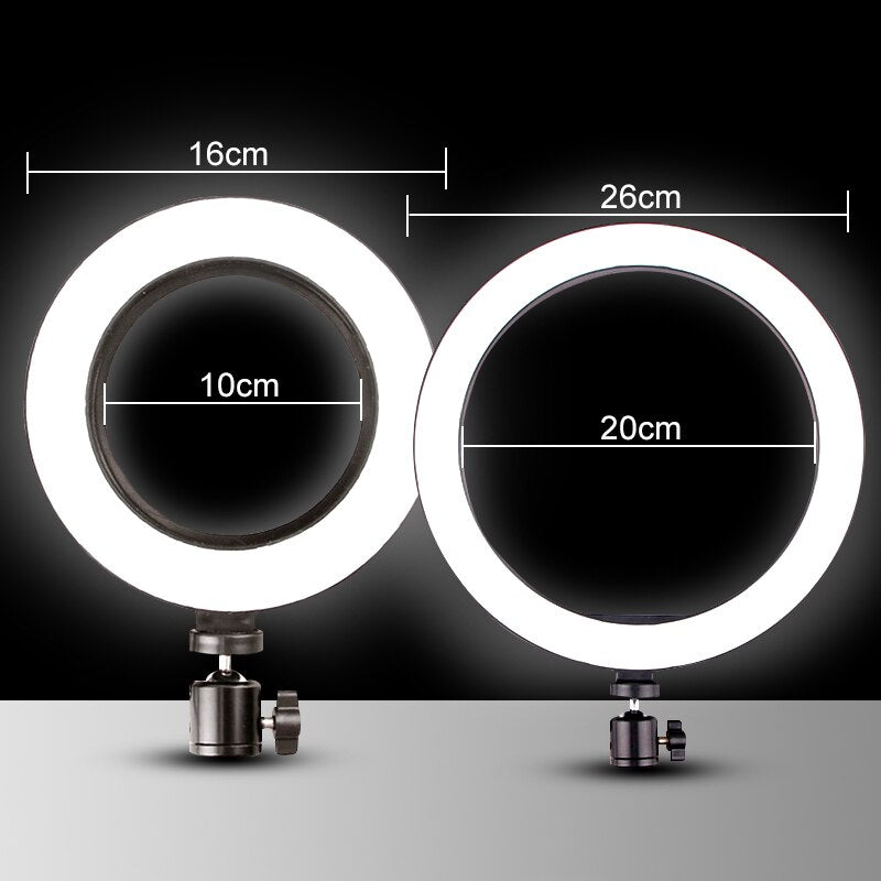 26cm Live-Streaming LED-Tisch, Stativ Ringlampe für Youtube Video, Make-up Tisch, Live Foto-Studio