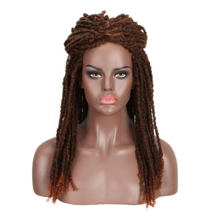 Bella Synthetische Perücke für schwarze Frauen 22quot; Gehäkelte Perücke Zöpfe, Twist Jumbo Dread Faux Locs lange Afro-Perücke Dreadlock-Haar-Flechtperücke