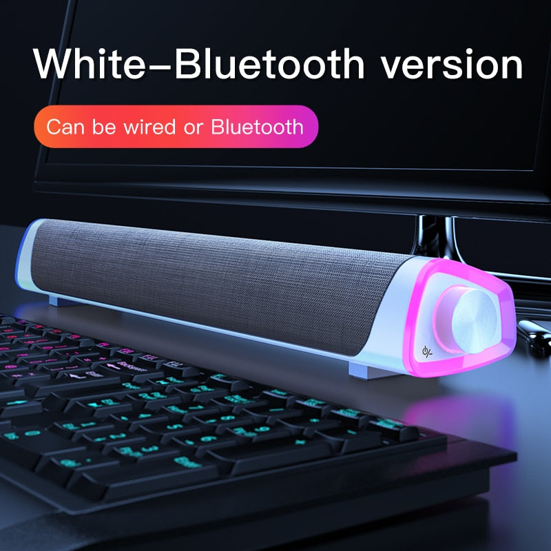 3D Surround Soundbar Bluetooth 5.0 Lautsprecher Kabelgebundene Computer-Lautsprecher Stereo Subwoofer Soundbar für Laptop PC Theater TV Aux 3.5mm