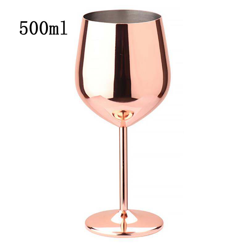 500ml Edelstahl Kelch Champagnerschale, Weinglas Cocktailglas Kreatives Metall