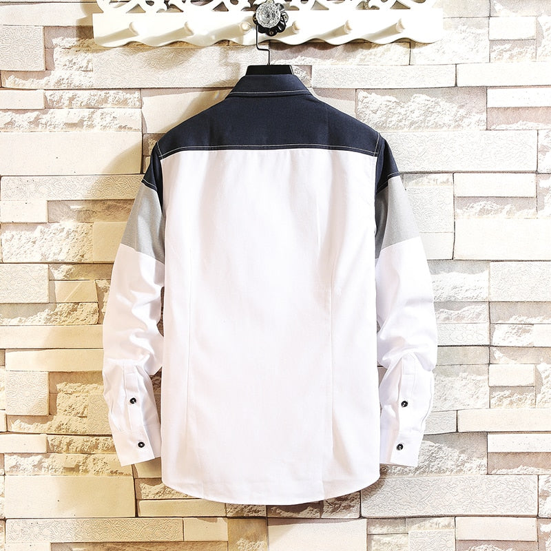 Slim Fit Hemd für Männer, Lange Ärmel Bluse OverSize Casual