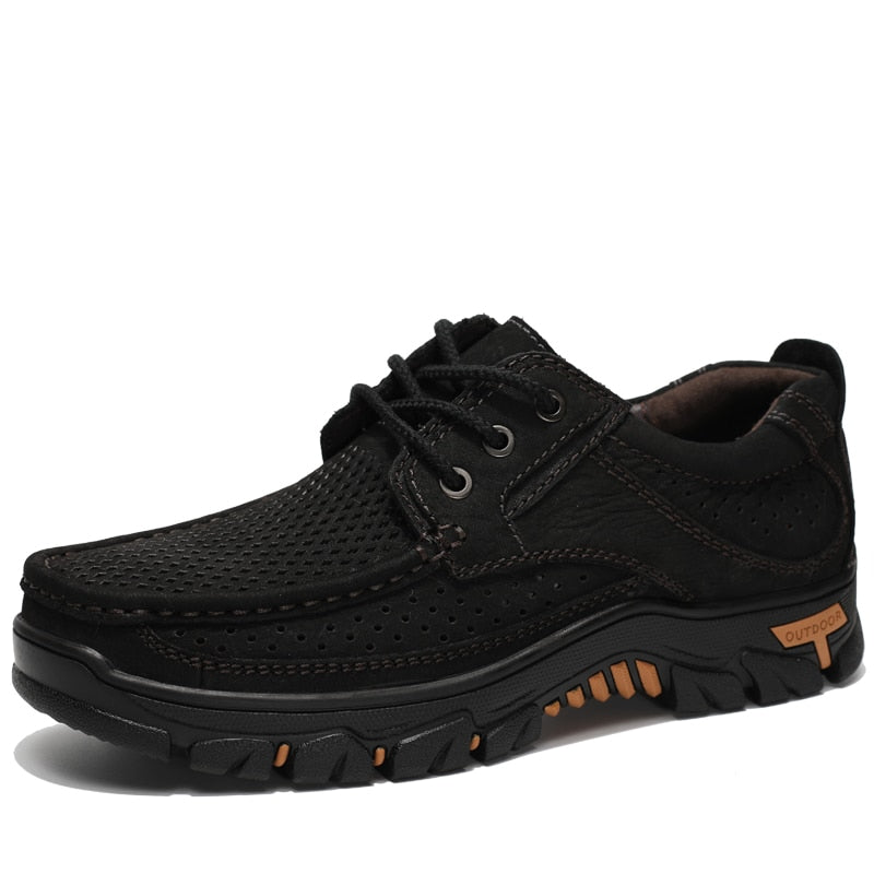 Herren Sommer Rindsleder Schuhe, Echtes Leder für Outdoor Größe 38-48