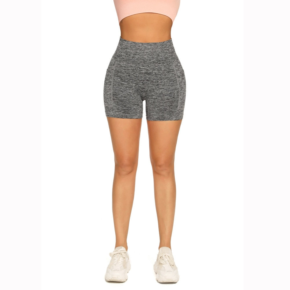Workout-Shorts für Frauen mit Taschen, Biker-Shorts für Frauen Yoga-Shorts mit hoher Taille