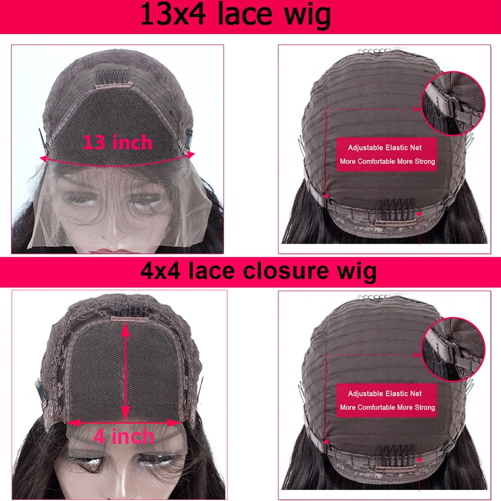 Stumpf geschnittene Bob-Perücke, brasilianische Spitzefront, Echthaar-Perücken, gerade Bob-Perücke für Frauen, Remy, 4 x 4, Spitzenverschluss, Bob-Perücken mit Babyhaar