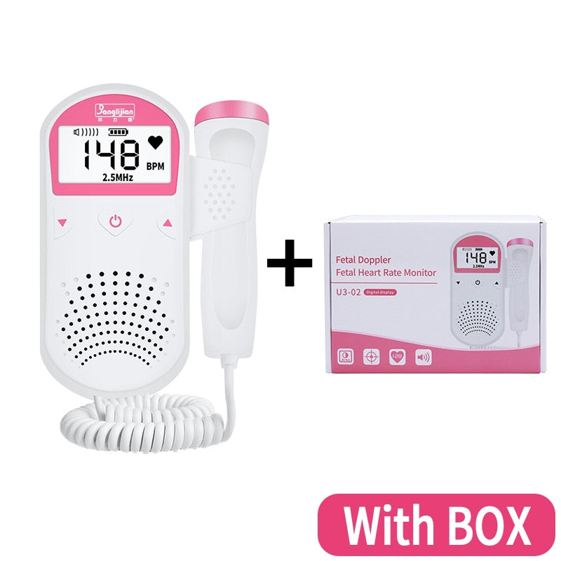 Baby Monitor Fetal Doppler Ultraschall Foetus Doppler Detektor, Home Portable Sonar Doppler für Schwangere 2.5MHz, keine Strahlung